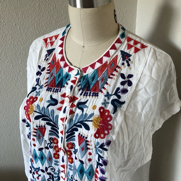 💕SOLD💕JOHNNY WAS BIYA MEL CHALLIS BLOUSE - Picture 2 of 8